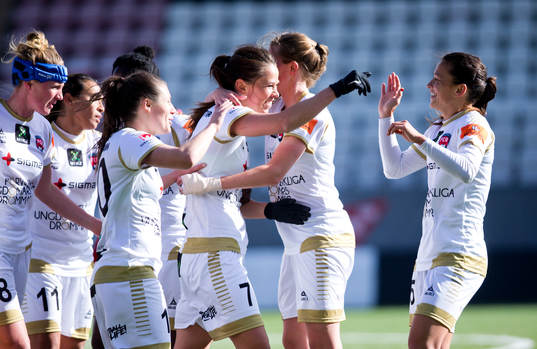 Rosengårds Sara Björk Gunnarsdottir gör 1-3 och jublar