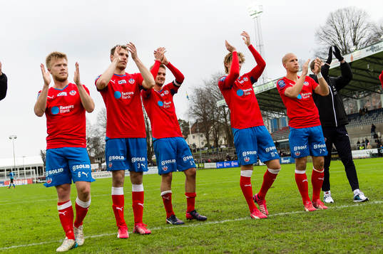 Helsingborgs spelare jublar