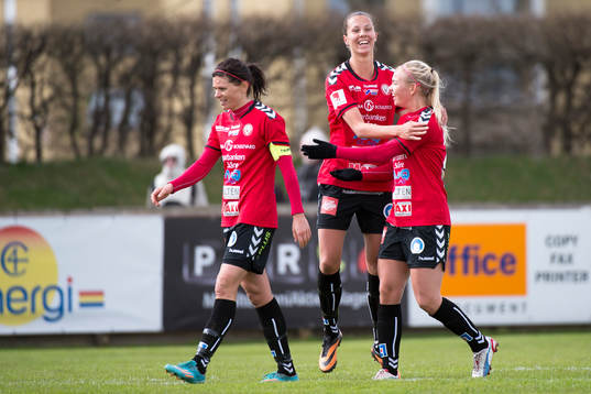 Kristianstads Amanda Edgren jublar