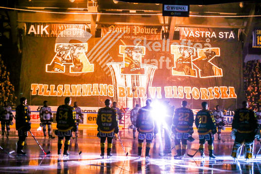 Skellefteås tifo före SM-final ett i ishockeymatchen i