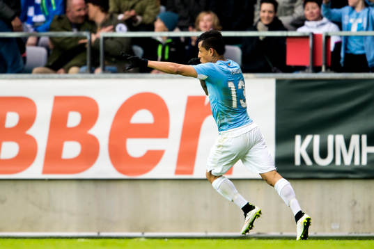 Malmö FFs Victor Yoshimar Yotun Flores jublar