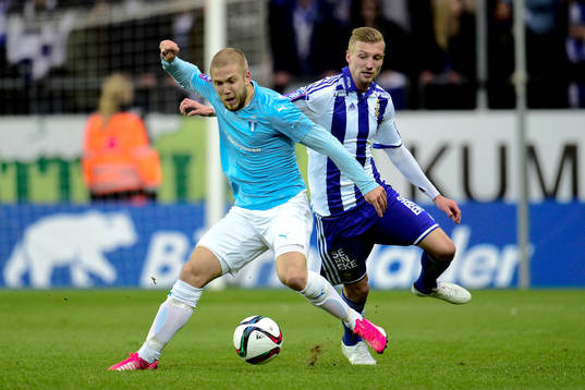 Malmö FFs Anton Tinnerholm och IFK Göteborgs Sören Rieks