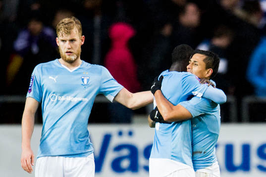 Malmö FFs Filip Helander, Enock Kofi Adu och Victor