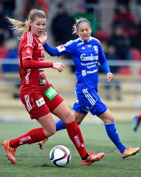 s Nina Jakobsson med bollen