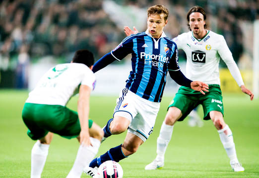 Djurgårdens Jesper Karlström och Hammarbys Stefan Batan