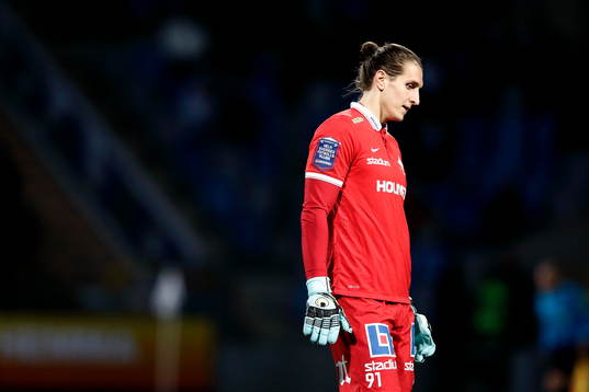 Norrköpings målvakt David Mitov Nilsson deppar