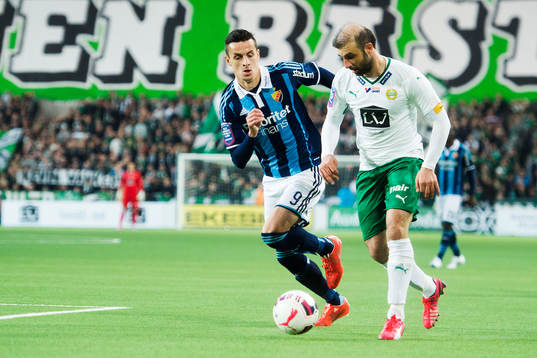 Djurgårdens Haris Radetinac och Hammarbys Kennedy