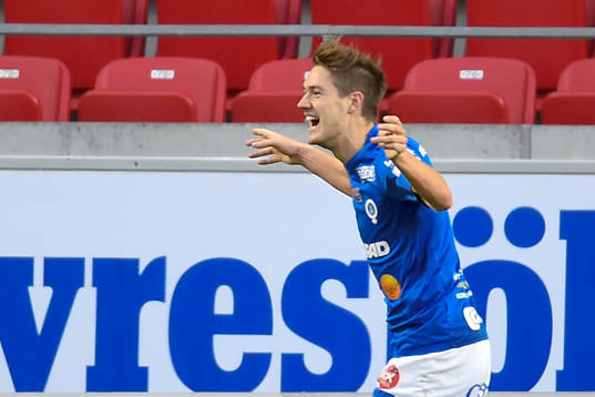 Åtvidabergs Victor Sköld jublar