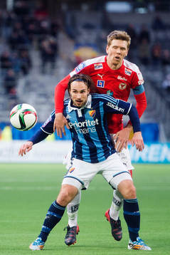 Kalmars David Elm och Djurgårdens Kevin Walker