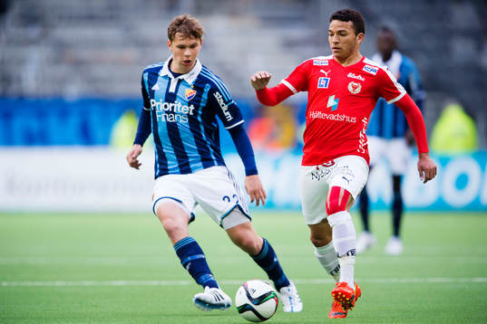 Djurgårdens Jesper Karlström och Kalmars Ismael Silva Lima