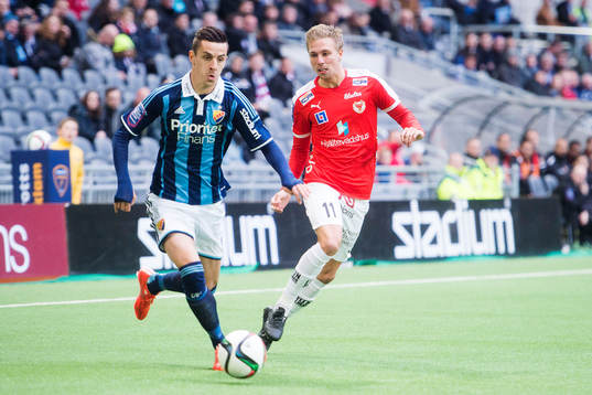 Djurgårdens Haris Radetinac och Kalmars Jonathan Ring