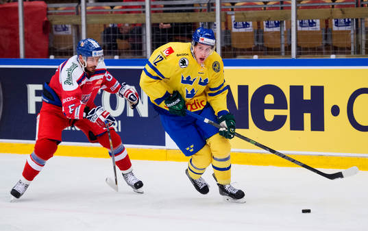 Tjeckiens Michal Kempny och Sveriges Per Åslund