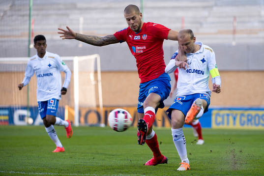 Helsingborgs Robin Simovic och Norrköpings Andreas