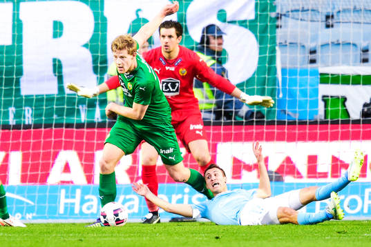 Malmö FFs Magnus Wolff Eikrem visar känslor