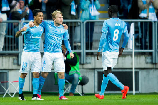 Malmö FFs Victor Yoshimar Yotun Flores och Enock Kofi Adu
