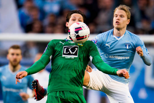 Hammarbys Philip Haglund och Malmö FFs Oscar Lewicki