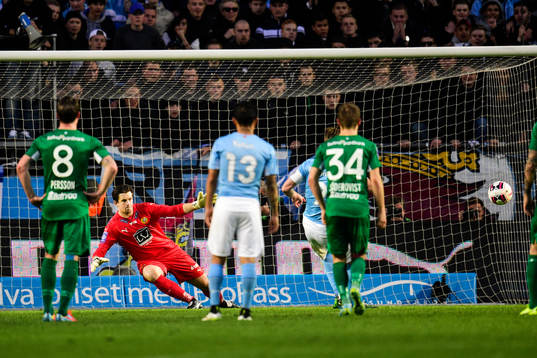 Malmö FFs Markus Rosenberg missar straffspark