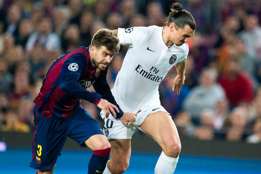 Barcelonas Gerard Piqué kopplar grepp på PSGs Zlatan