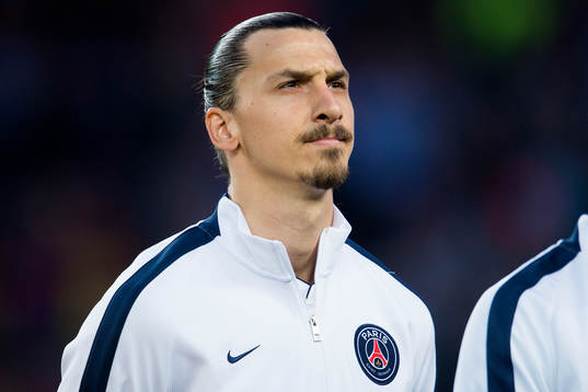 PSGs Zlatan Ibrahimović innan fotbollsmatchen i Champions