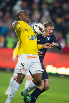 Falkenbergs Hakeem Araba och Malmös Pawel Cibicki