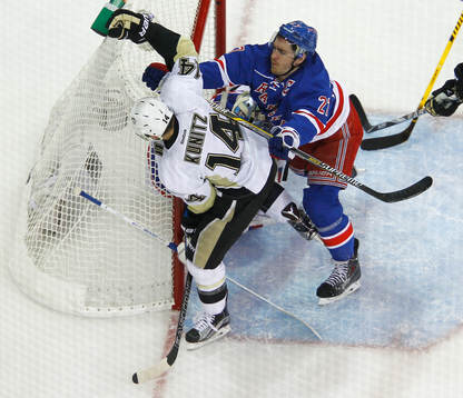 New York Rangers Ryan McDonagh crosschecks Pittsburgh