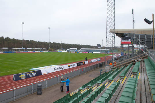 Falkenbergs ip före fotbollsmatchen i Allsvenskan mellan