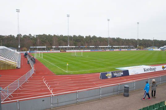 Falkenbergs ip före fotbollsmatchen i Allsvenskan mellan