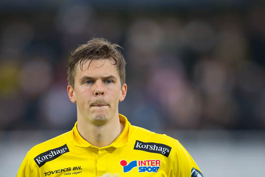 Falkenbergs Daniel Johansson före fotbollsmatchen i