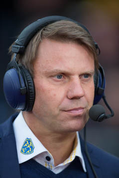 Falkenbergs Tränare Hasse Eklund före fotbollsmatchen i
