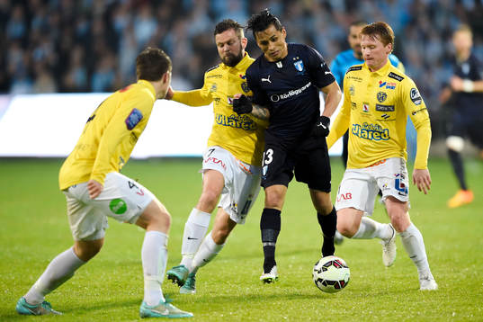 Falkenbergs David Svensson och Dan Keat och Malmö FFs