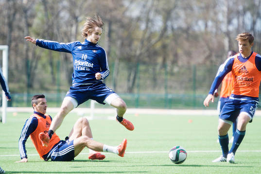 Djurgårdens Daniel Berntsen och Haris Radetinac