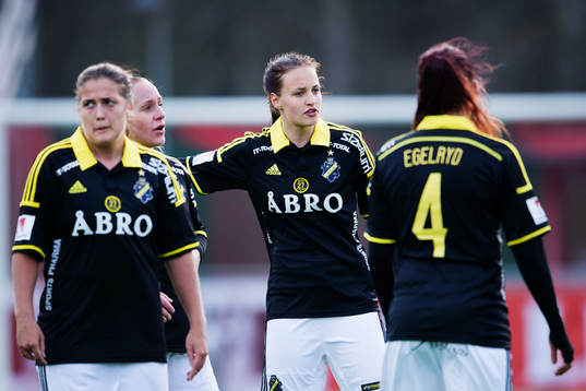 AIKs Filippa Angeldal, Sarah Fredriksson, Nathalie Björn