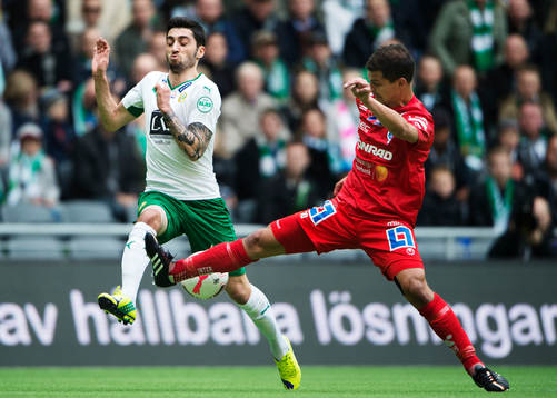 Hammarbys Nahir Besara och Åtvidabergs Mauricio Albornoz