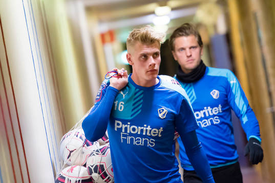 Halmstads Eric Smith före fotbollsmatchen i Allsvenskan