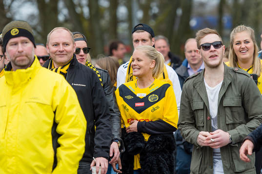 Elfsborgs supporter före fotbollsmatchen i Allsvenskan