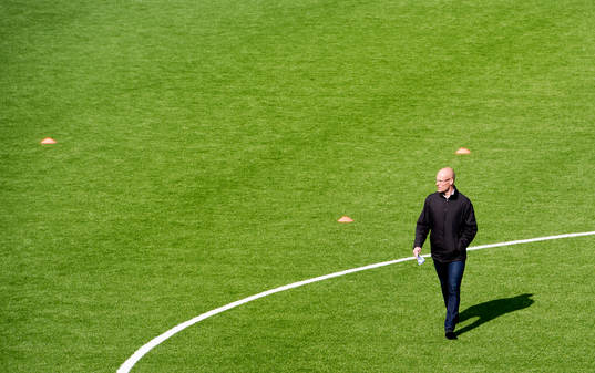 Sundsvalls tränare Joel Cedergren innan fotbollsmatchen i