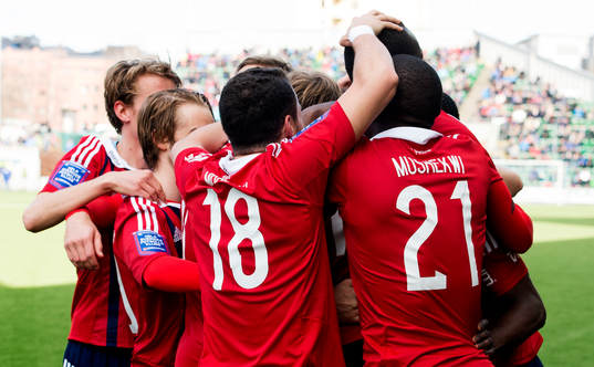Djurgårdens spelare jublar