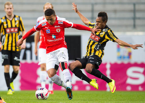 Kalmars Ismael Silva Lima och Häckens Nasiru Mohammed