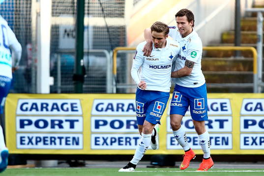 Norrköpings Christoffer Nyman och Arnór Ingvi Traustason