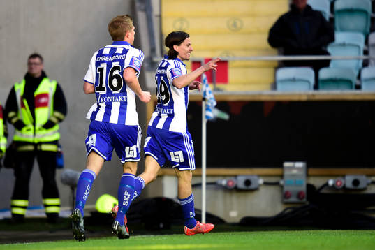 IFK Göteborgs Mikael Boman och Lasse Vibe jublar