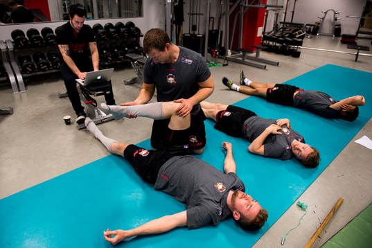 Osteopat Niklas Ohlsson och fystränare Freddie Sjögren