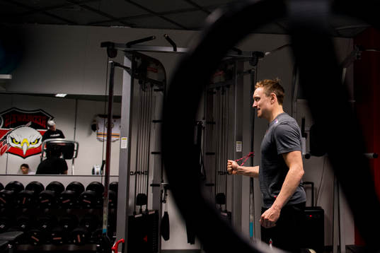 Jens Jakobs när Malmö Redhawks har fystester