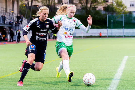 Linköpings Kristine Minde och Hammarbys Alexandra Lindberg