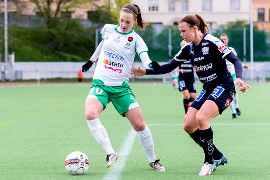 Hammarbys Elina Johansson och Linköpings Jessica Samuelsson
