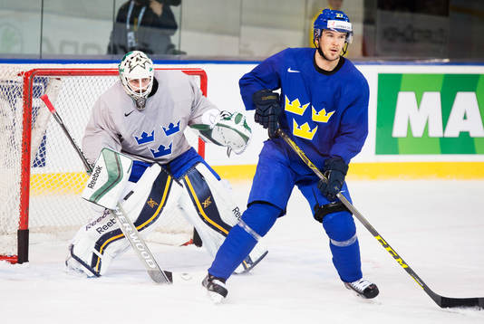 Målvakten Jhonas Enroth och Jimmie Ericsson