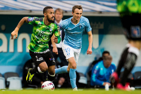 Halmstads Junes Barny och Malmö FFs Magnus Wolff Eikrem