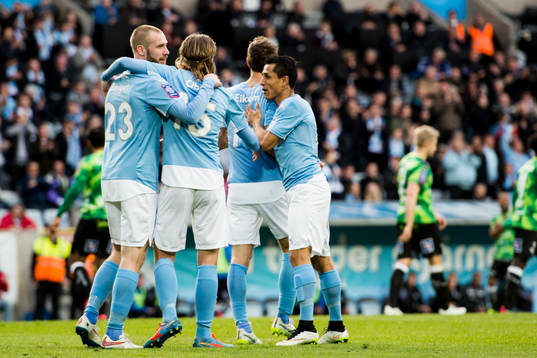 Malmö FFs spelare jublar