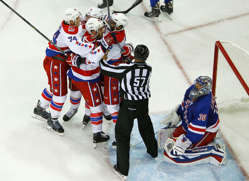 Washington Capitals Joel Ward (42) celebrates with
