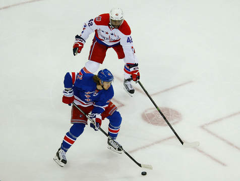 New York Rangers Carl Hagelin skates past Washington