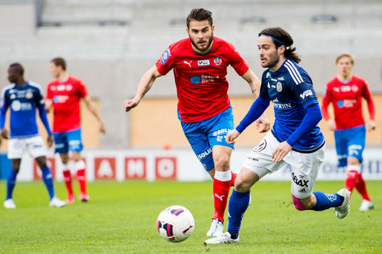 Helsingborgs Astrit Ajdarevic och Sundsvalls Robbin Sellin